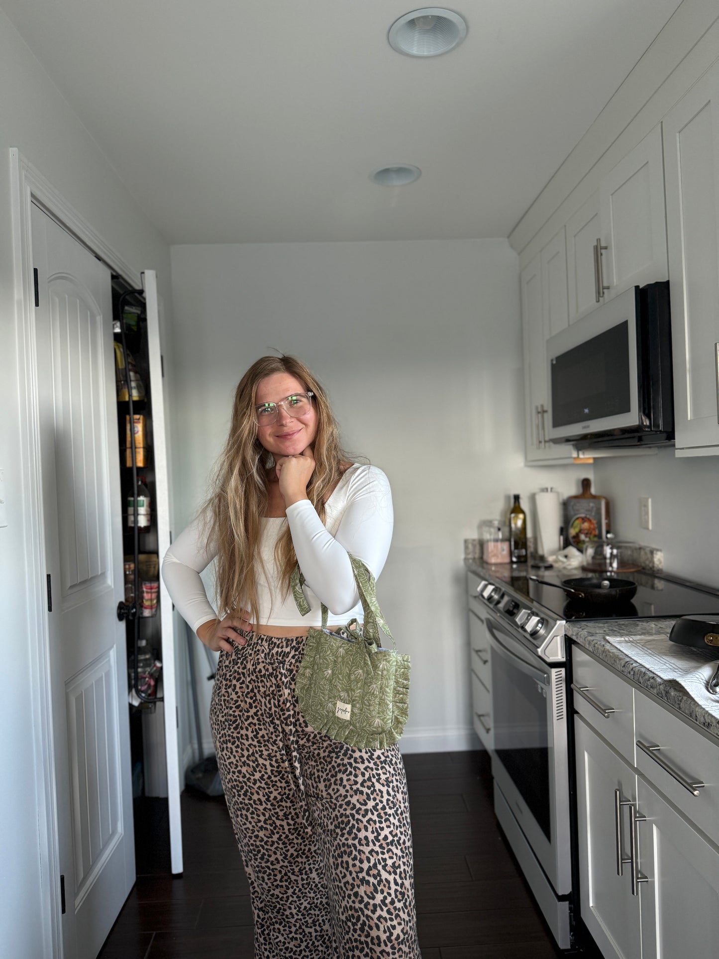 Essentials Ruffle Purse Green