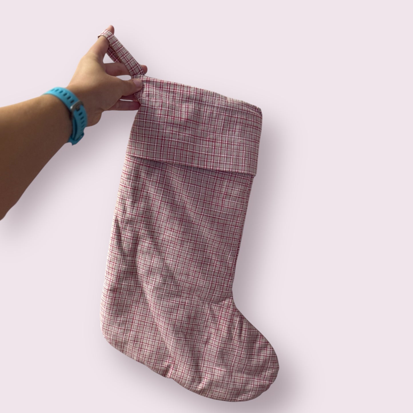 Christmas Stocking - Plaid Red