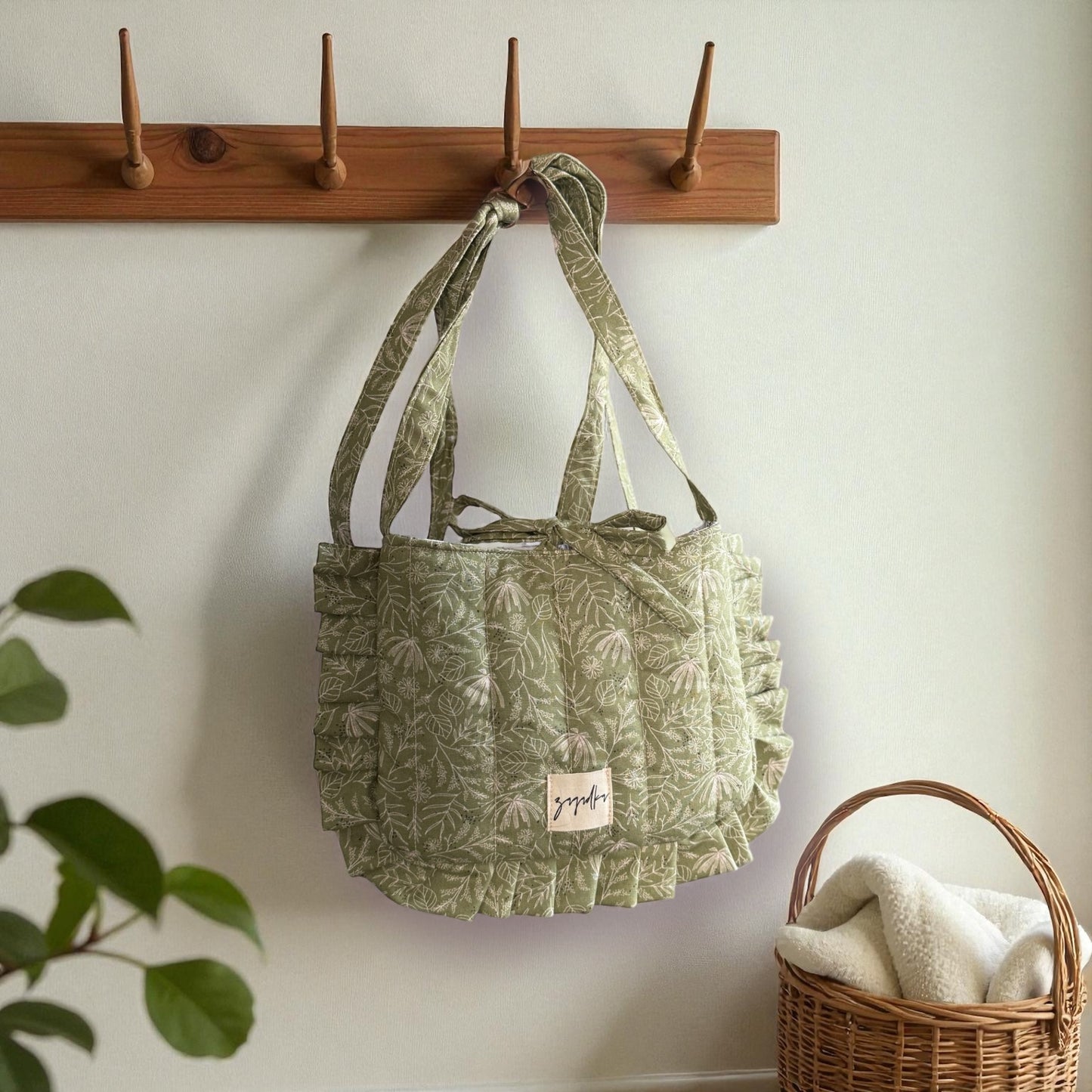 Essentials Ruffle Purse Green