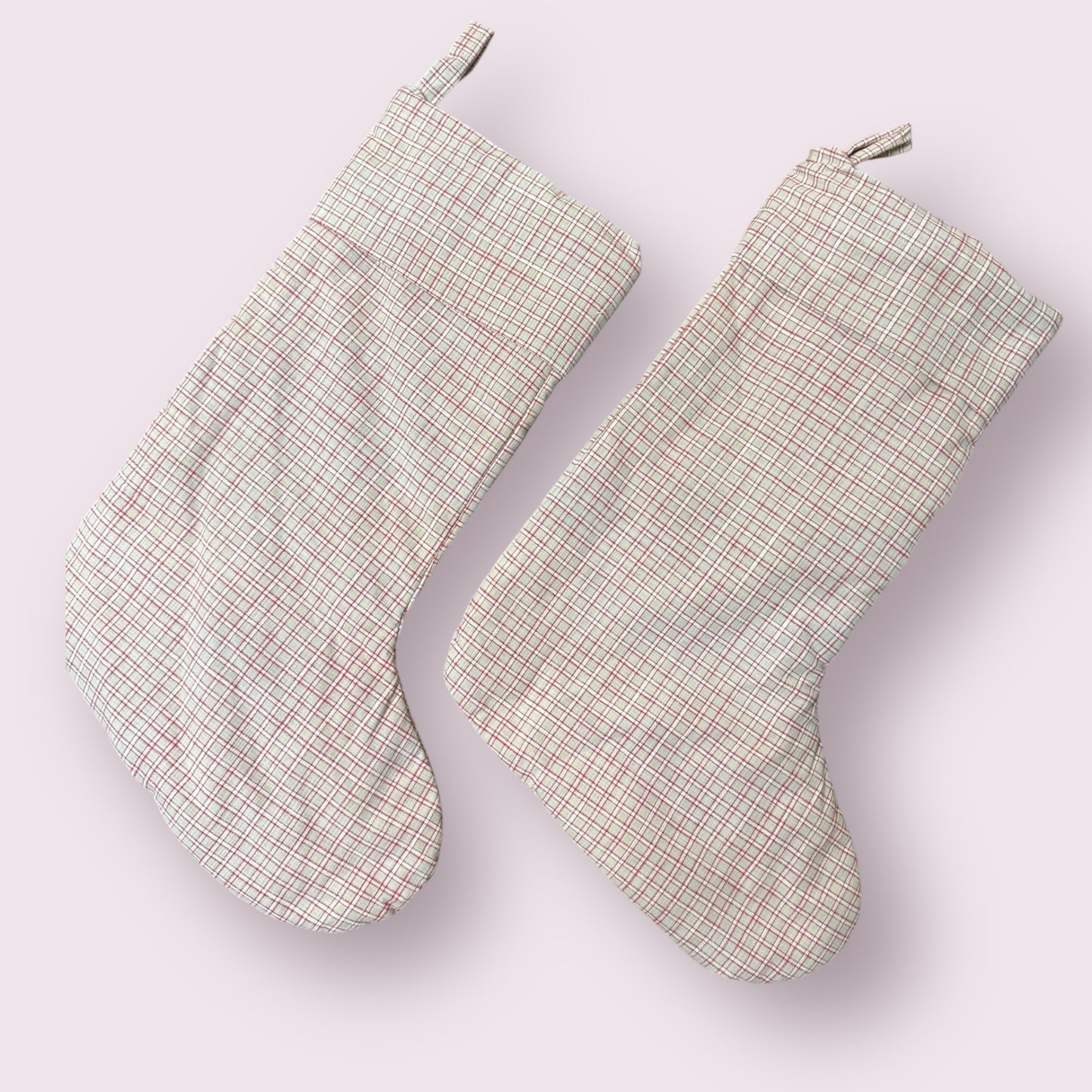 Christmas Stocking - Plaid Red