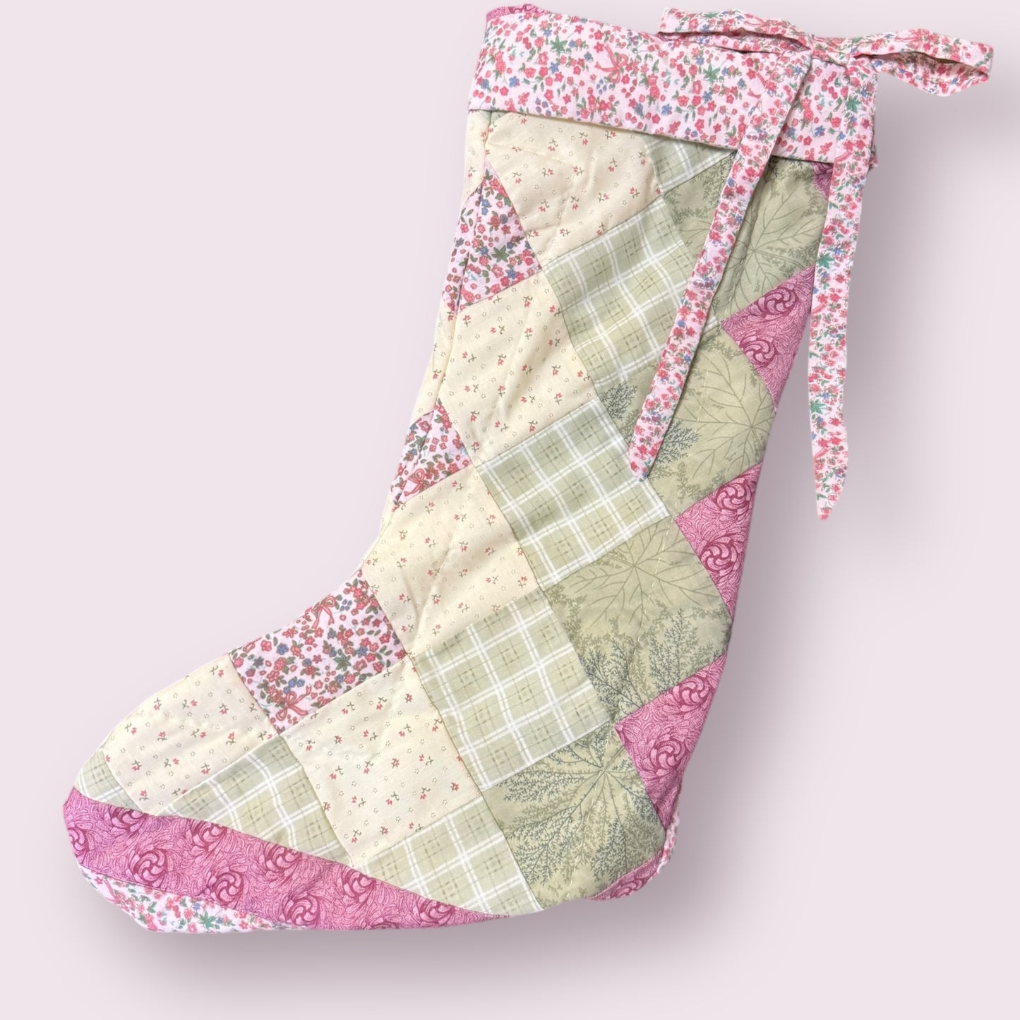 Quilted Christmas Stocking - Pink