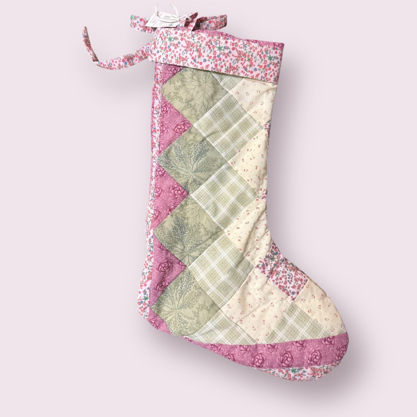 Quilted Christmas Stocking - Pink