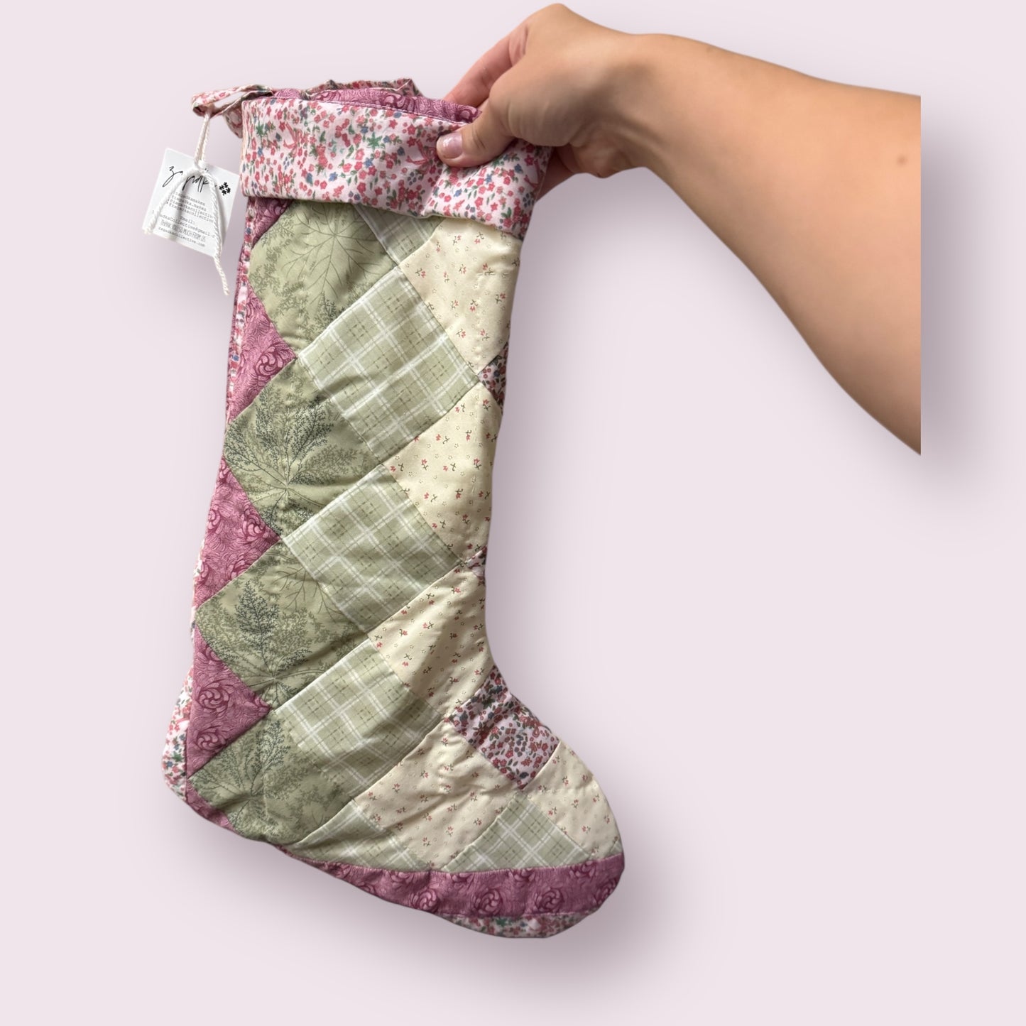Quilted Christmas Stocking - Pink