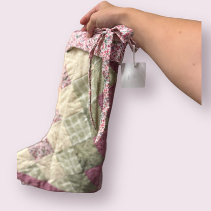 Quilted Christmas Stocking - Pink