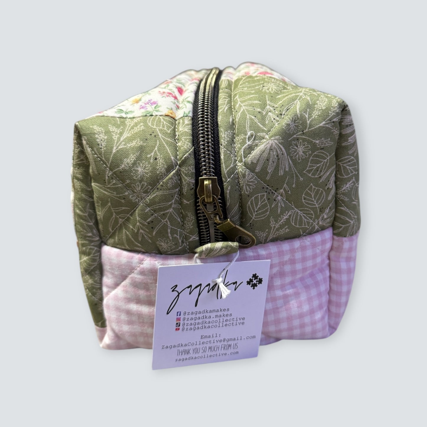 Patchwork Boxy Makeup Pouch