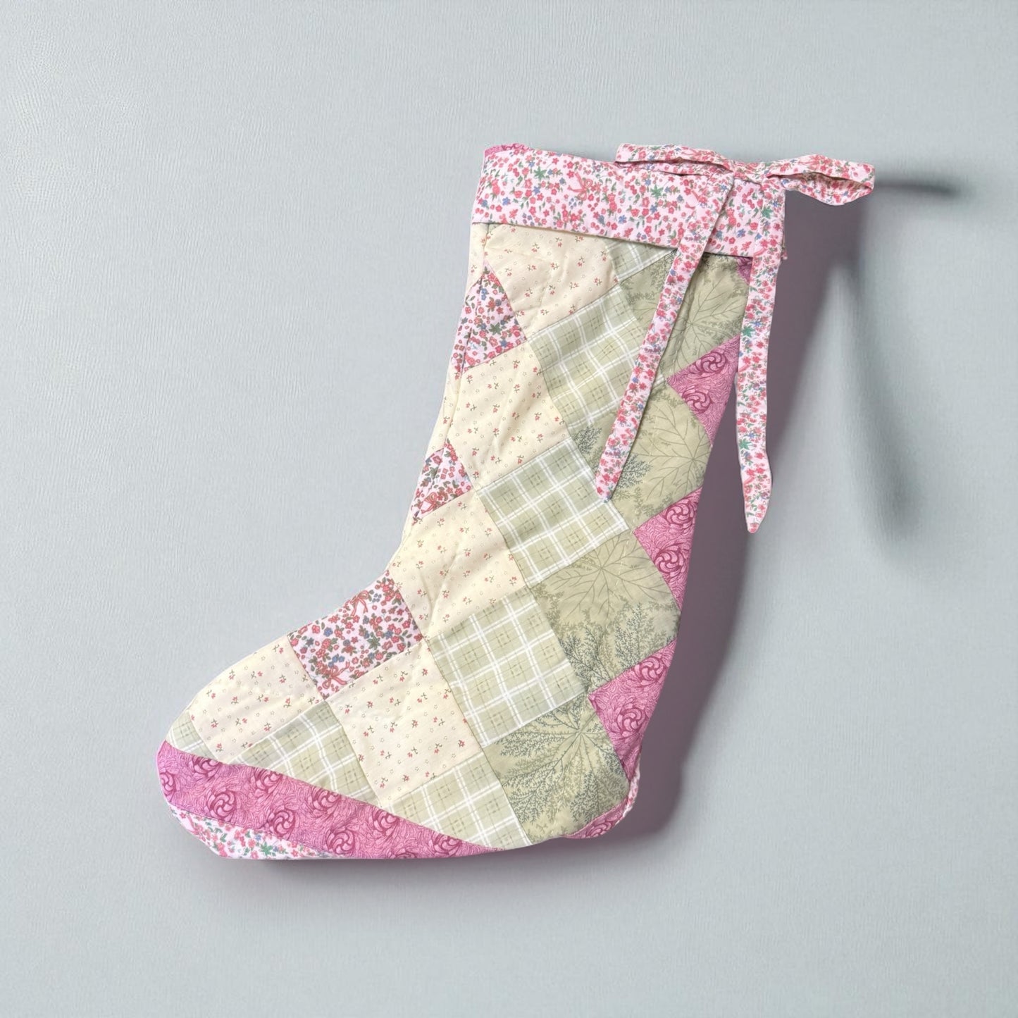 Quilted Christmas Stocking - Pink