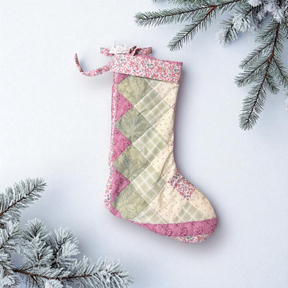 Quilted Christmas Stocking - Pink